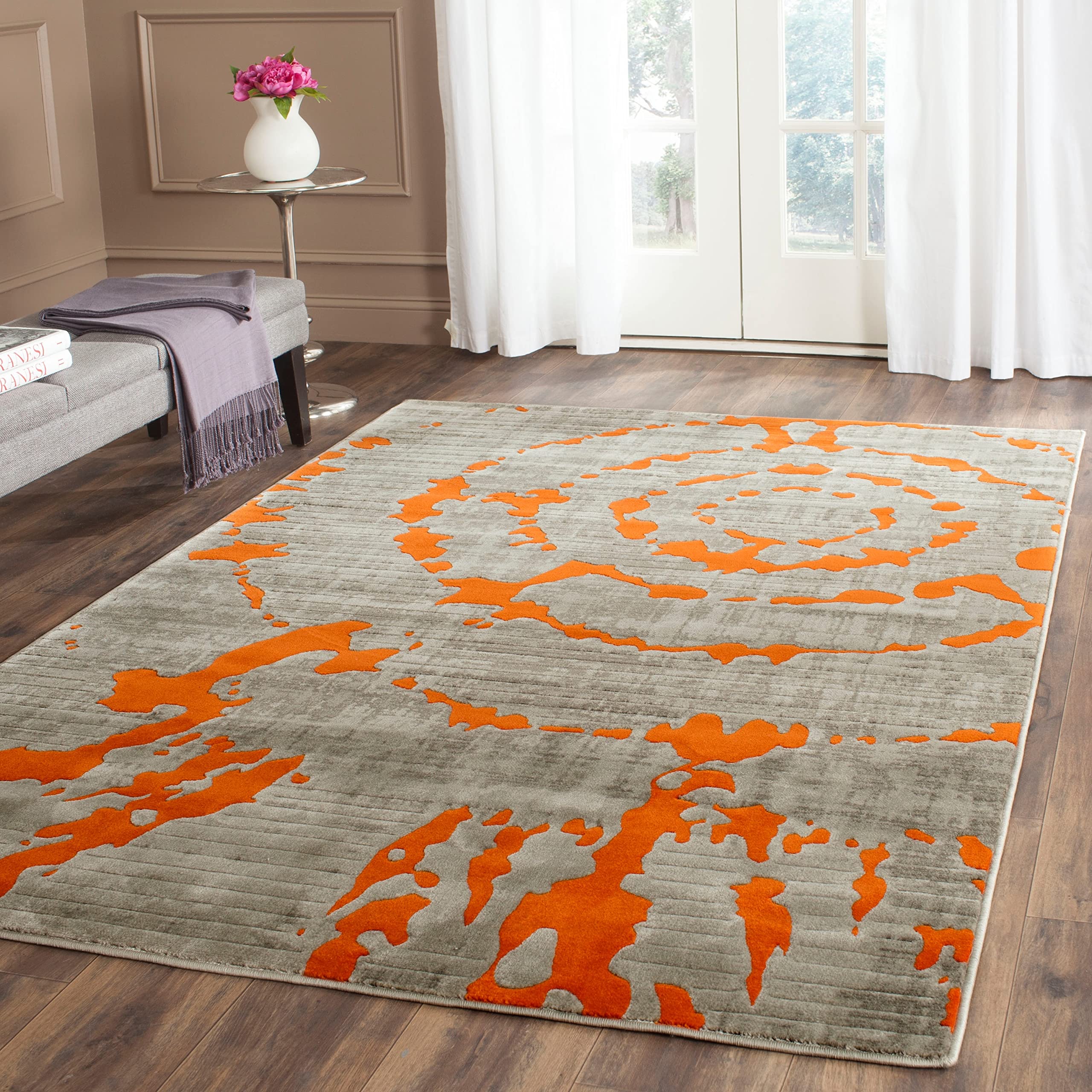 SAFAVIEH Porcello Collection Accent Rug - 3' x 5', Light Grey & Purple, Modern Abstract Design, Non-Shedding & Easy Care, Ideal for High Traffic Areas in Entryway, Living Room, Bedroom (PRL7735B)