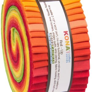 Christa Watson Kona Cotton Solids Designer Palette Series Roll Up 40 2.5-inch Strips Jelly Roll Robert Kaufman Fabrics RU-485-40