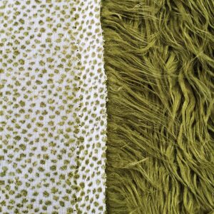 Faux Fur Long Pile Curly Fabric Alpaca Sold by The Yard (Loden Green)