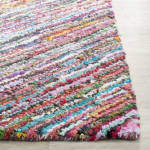 SAFAVIEH Nantucket Collection Runner Rug - 2'3" x 12', Multi, Handmade Boho Abstract Cotton, Ideal for High Traffic Areas in Living Room, Bedroom (NAN513A)