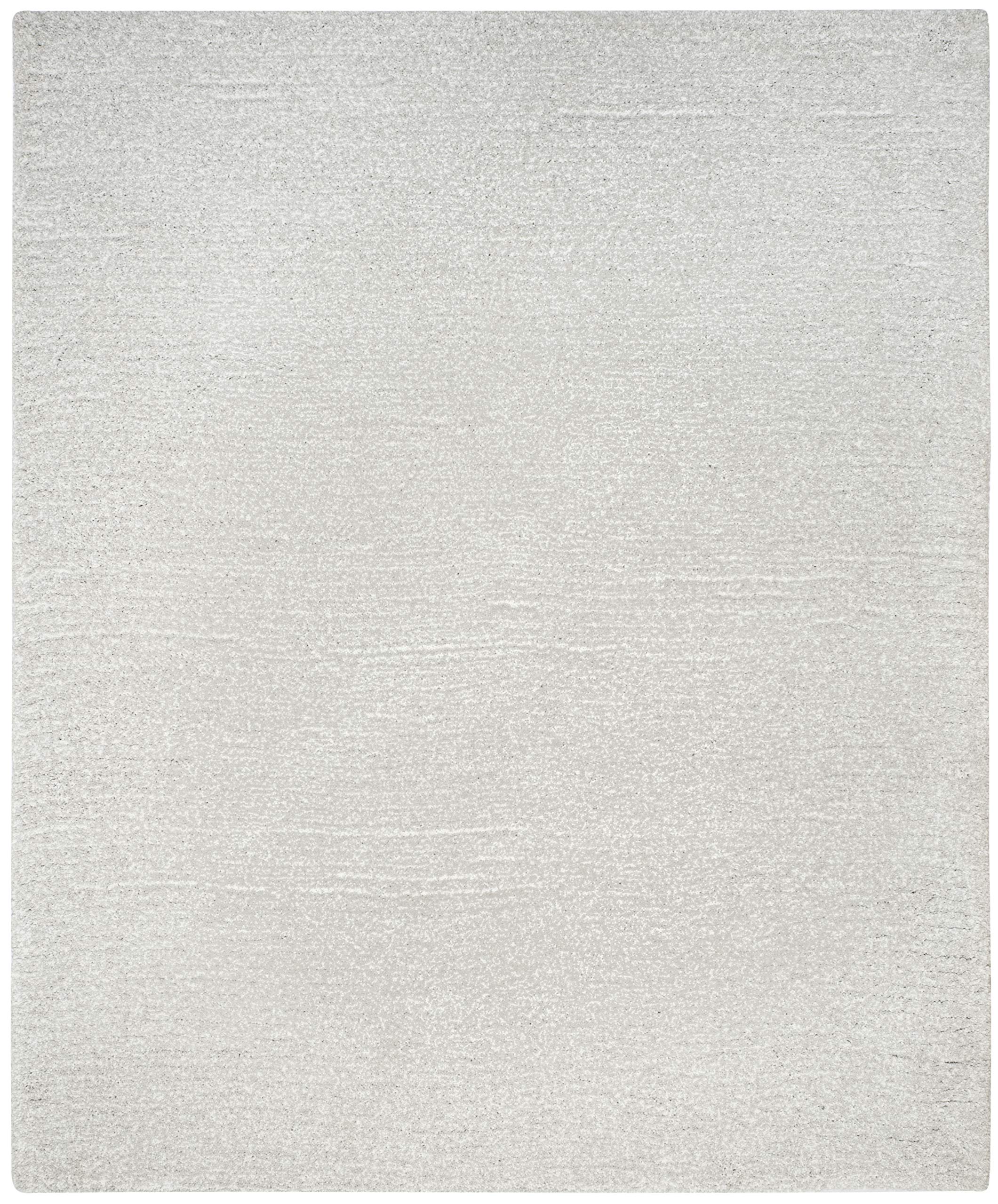 SAFAVIEH Ultimate Shag Collection 4' x 6' Silver / Ivory SGU211A Handmade Solid 1.6-inch Thick Area Rug