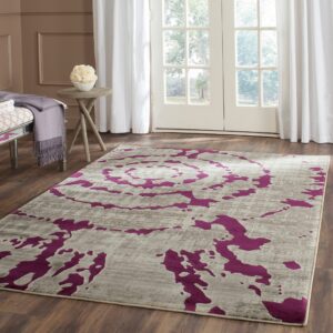 safavieh porcello collection accent rug - 3' x 5', light grey & purple, modern abstract design, non-shedding & easy care, ideal for high traffic areas in entryway, living room, bedroom (prl7735b)