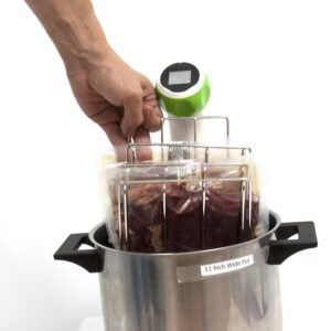 LIPAVI Sous Vide Rack - Model L5 - Adjustable, Collapsible, Ensures even warming - 316L Stainless Steel