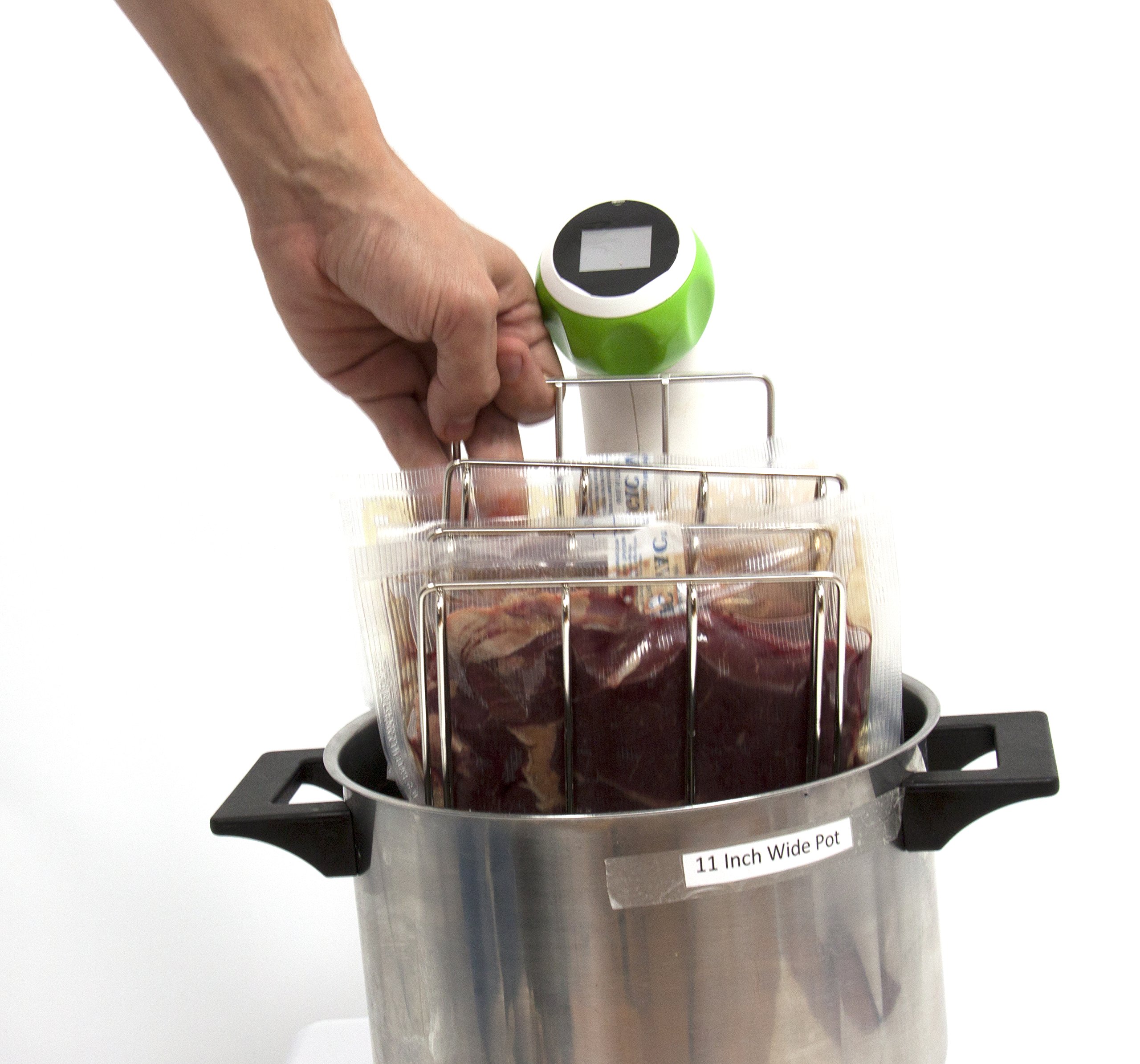 LIPAVI Sous Vide Rack - Model L5 - Adjustable, Collapsible, Ensures even warming - 316L Stainless Steel