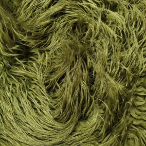 Faux Fur Long Pile Curly Fabric Alpaca Sold by The Yard (Loden Green)