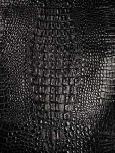 vinyl fabric crocodile gator fake leather upholstery 54" wide sold by the yard (semi glossy black)