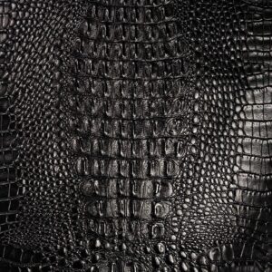 Vinyl Fabric Crocodile Gator Fake Leather Upholstery 54" Wide Sold by The Yard (SEMI Glossy Black)