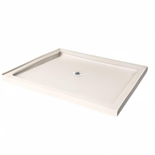 DreamLine SlimLine Single Threshold Shower Base in Biscuit | DLT-1136480-22