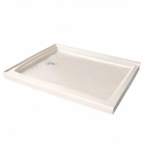 DreamLine SlimLine 36 in. D x 60 in. W x 2 3/4 in. H Left Drain Double Threshold Shower Base in Biscuit, DLT-1036601-22