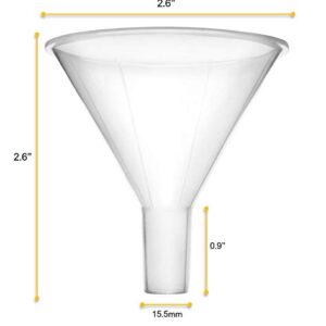 EISCO Powder Funnel, 2.6" - Polypropylene Plastic - Parallel Stem - Resistant to Acids & Alkalis - Great for Laboratory, Classroom or Home Use