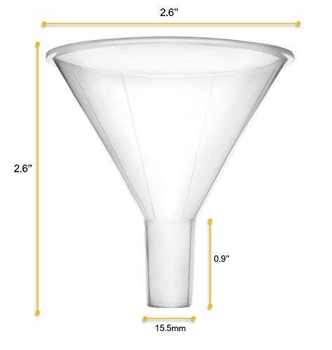 EISCO Powder Funnel, 2.6" - Polypropylene Plastic - Parallel Stem - Resistant to Acids & Alkalis - Great for Laboratory, Classroom or Home Use