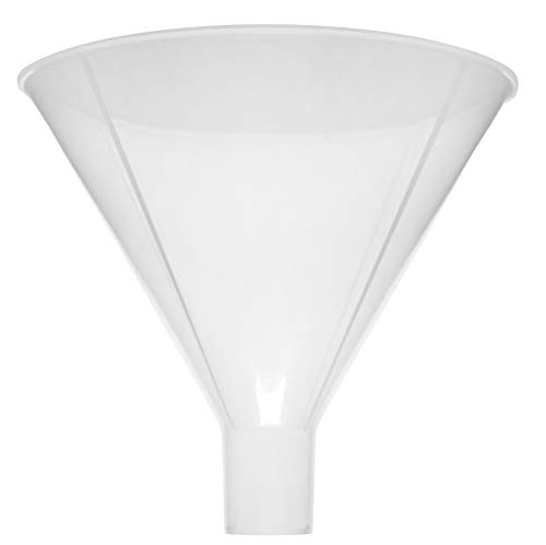 EISCO Powder Funnel, 6" (150mm) Diameter - Polypropylene Plastic - Parallel Stem - Resistant to Acids & Alkalis - Great for Laboratory, Classroom or Home Use