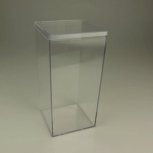 Clear Rigid Plastic Case (4"L X 4"W X 8"H) - 4 Cases Per Pack