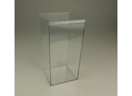 Clear Rigid Plastic Case (4"L X 4"W X 8"H) - 4 Cases Per Pack