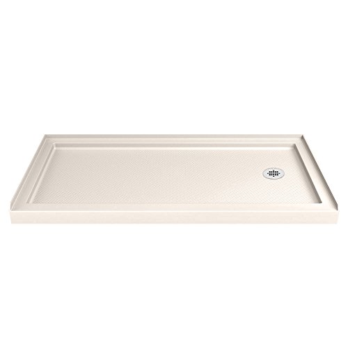 DreamLine SlimLine 36 in. D x 60 in. W x 2 3/4 in. H Right Drain Single Threshold Shower Base in Biscuit, DLT-1136602-22