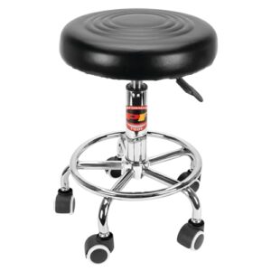 Performance Tool W85027 Adjustable (19 - 24 Inch) Pneumatic Rolling Bar Stool, 250 Lbs Capacity