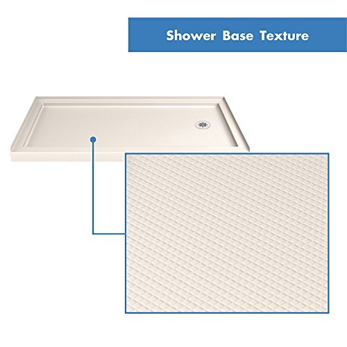 DreamLine SlimLine 36 in. D x 60 in. W x 2 3/4 in. H Right Drain Single Threshold Shower Base in Biscuit, DLT-1136602-22