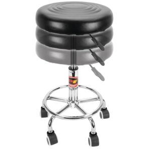 Performance Tool W85027 Adjustable (19 - 24 Inch) Pneumatic Rolling Bar Stool, 250 Lbs Capacity