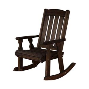 amish heavy duty 600 lb mission pressure treated rocking chair (dark walnut stain)