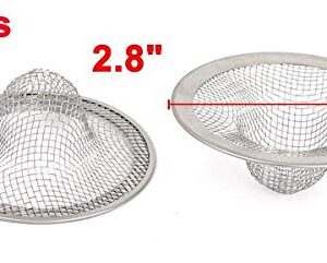 uxcell Mesh Hole Kitchen Bathroom Slop Laundry Basin Basket Sink Drain Strainer Hair Catcher 4Pcs Silver Tone