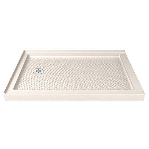 DreamLine SlimLine 36 in. D x 60 in. W x 2 3/4 in. H Left Drain Double Threshold Shower Base in Biscuit, DLT-1036601-22