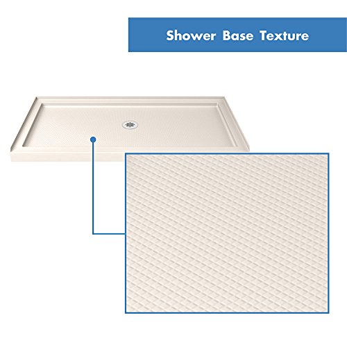 DreamLine SlimLine 34 in. D x 60 in. W x 2 3/4 in. H Center Drain Single Threshold Shower Base in Biscuit, DLT-1134600-22