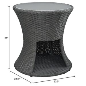 Modway Sojourn Wicker Rattan Outdoor Patio Side End Table in Chocolate