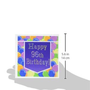 Balloons with Purple Banner Happy 96th Birthday - Greeting Card, 6 x 6 inches, single (gc_174860_5)