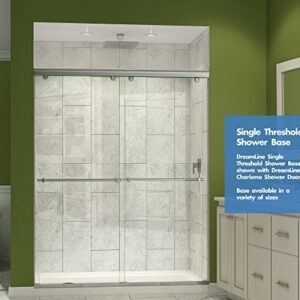 DreamLine SlimLine 34 in. D x 60 in. W x 2 3/4 in. H Center Drain Single Threshold Shower Base in Biscuit, DLT-1134600-22