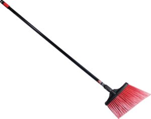 831648 o-cedar maxistrong heavy duty angle broom black/red, large