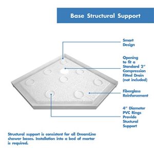 DreamLine SlimLine 42 in. D x 42 in. W x 2 3/4 in. H Corner Drain Neo-Angle Shower Base in Biscuit, DLT-2042420-22