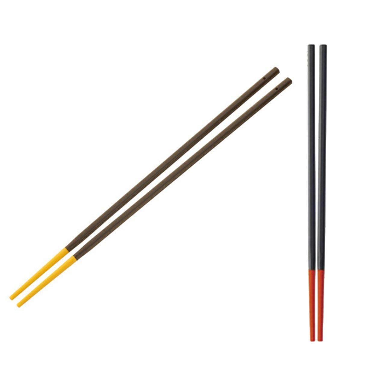 Silicone Tip Chopsticks, Set of 2, 1 Yellow + 1 Red