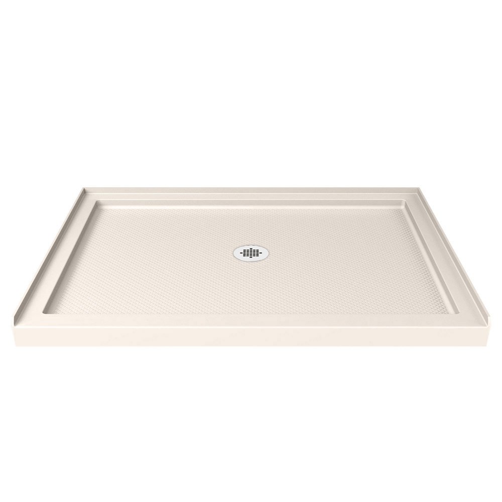 DreamLine SlimLine 34 in. D x 42 in. W x 2 3/4 in. H Center Drain Single Threshold Shower Base in Biscuit, DLT-1134420-22