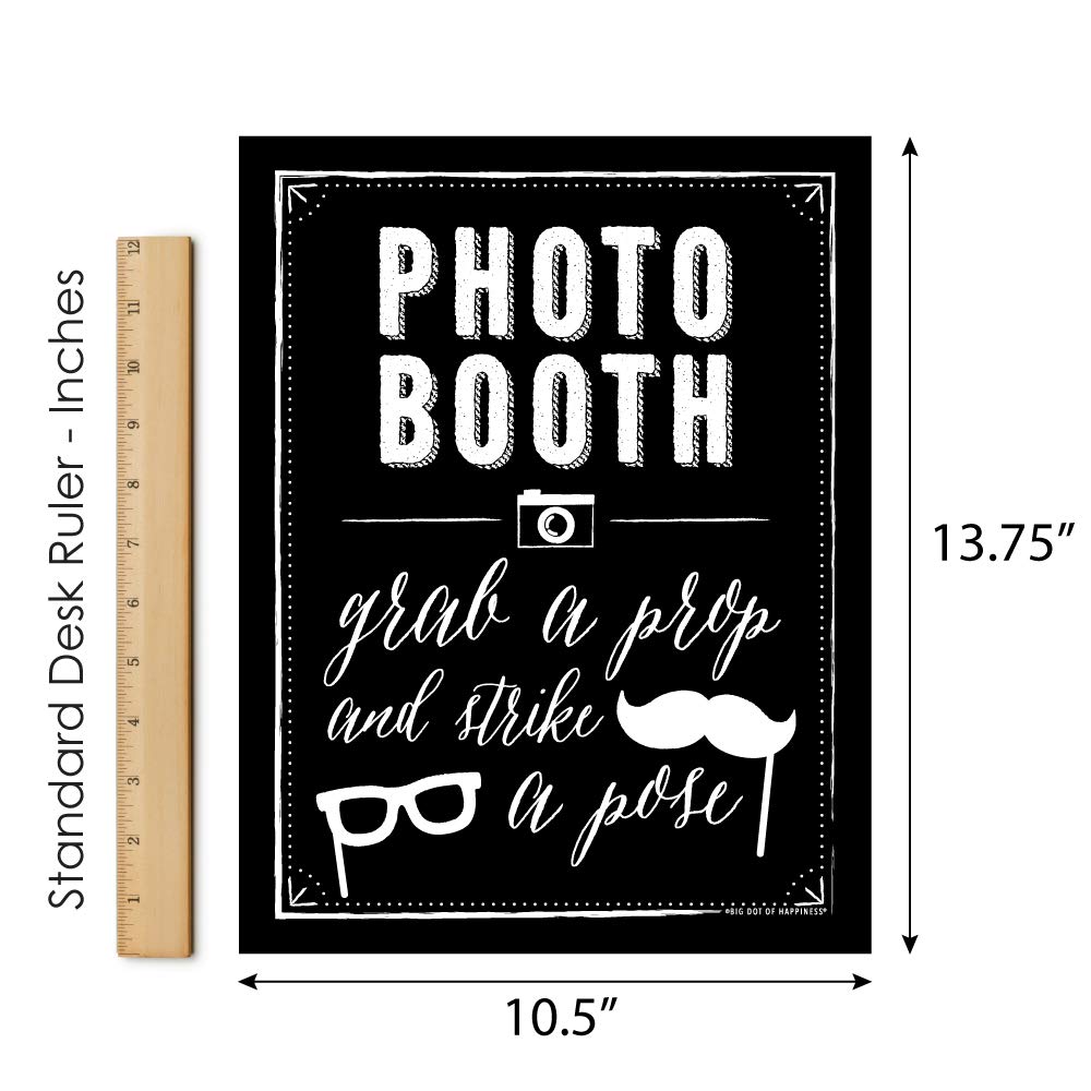 Big Dot of Happiness Photo Booth Sign - Printed on Sturdy Plastic Material - Photo Booth Decorations - Sign for Photo Booth 10.5 x 13.75 inches - Sign with Stand - 1 Piece