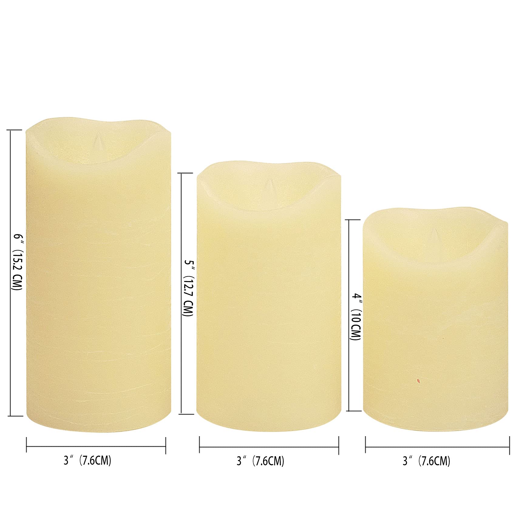 CANDLE CHOICE Battery Operated Flameless Candles with Remote Timer Real Wax Realistic Flickering Fake Electric LED Pillar Candles for Wedding Christmas Party Decorations Table Centerpieces 3 Pack