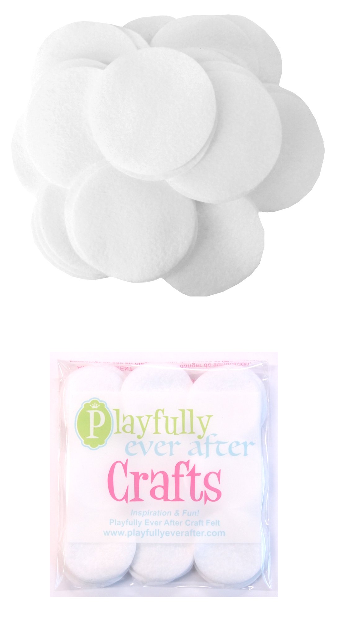 Playfully Ever After White Craft Felt Circles (2 Inch - 44pc)