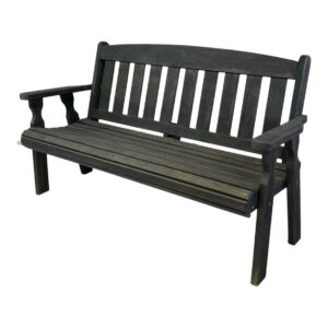 amish heavy duty 800 lb mission pressure treated garden bench(5 foot, semi-solid black stain)