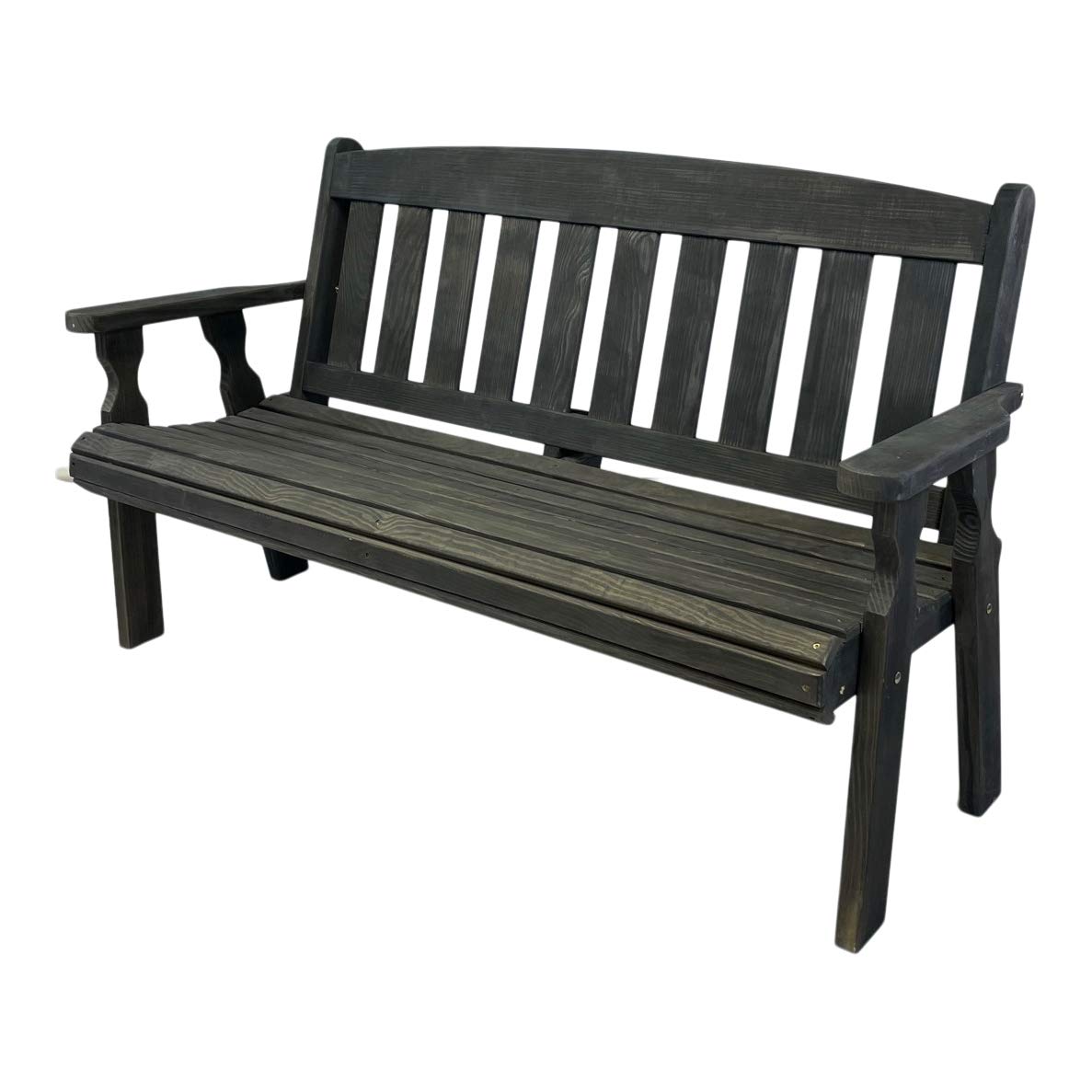 Amish Heavy Duty 800 Lb Mission Pressure Treated Garden Bench(5 Foot, Semi-Solid Black Stain)