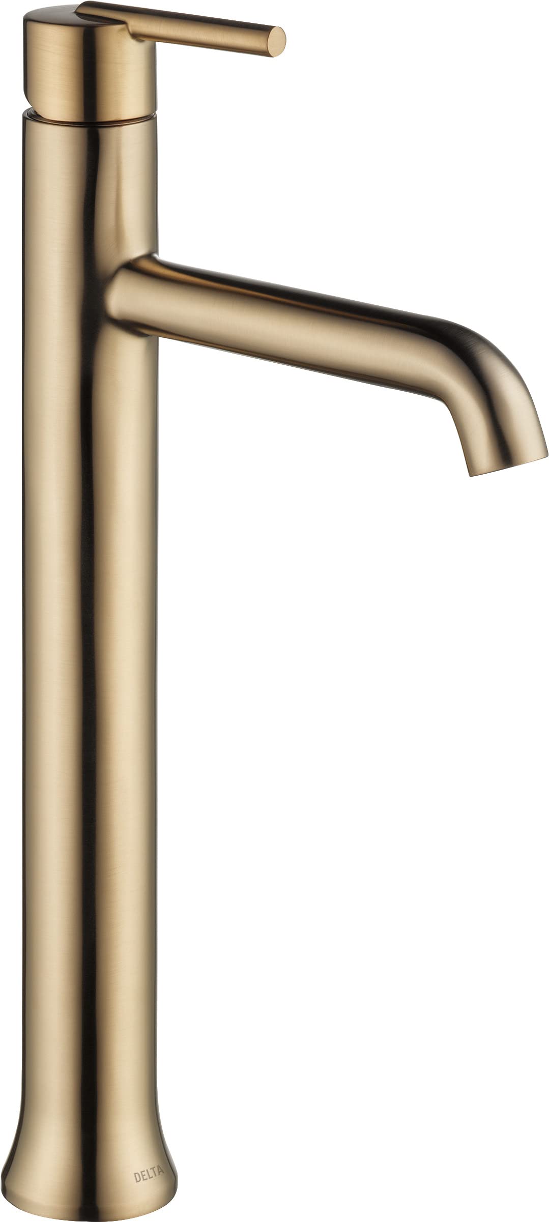 Delta Faucet Trinsic Vessel Sink Faucet, Single Hole Bathroom Faucet, Single Handle Bathroom Sink Faucet Gold, Waterfall Faucet, Diamond Seal Technology, Champagne Bronze 759-CZ-DST