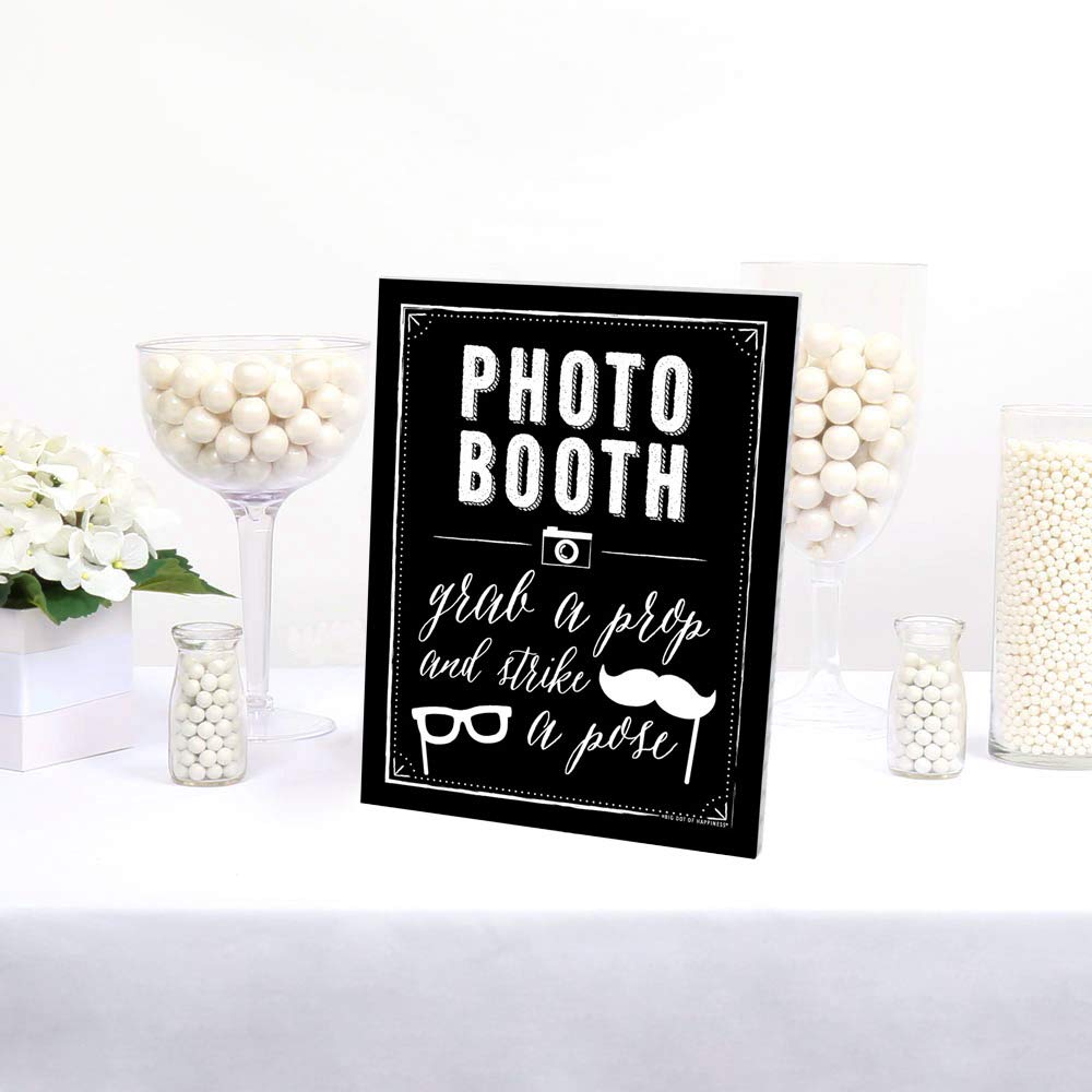 Big Dot of Happiness Photo Booth Sign - Printed on Sturdy Plastic Material - Photo Booth Decorations - Sign for Photo Booth 10.5 x 13.75 inches - Sign with Stand - 1 Piece