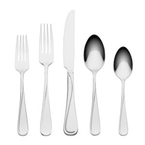 oneida soar 65pc flatware set, 65 count, metallic