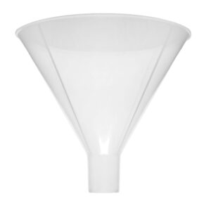 eisco powder funnel, 4" - polypropylene plastic - parallel stem - resistant to acids & alkalis - great for laboratory, classroom or home use