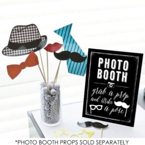 Big Dot of Happiness Photo Booth Sign - Printed on Sturdy Plastic Material - Photo Booth Decorations - Sign for Photo Booth 10.5 x 13.75 inches - Sign with Stand - 1 Piece