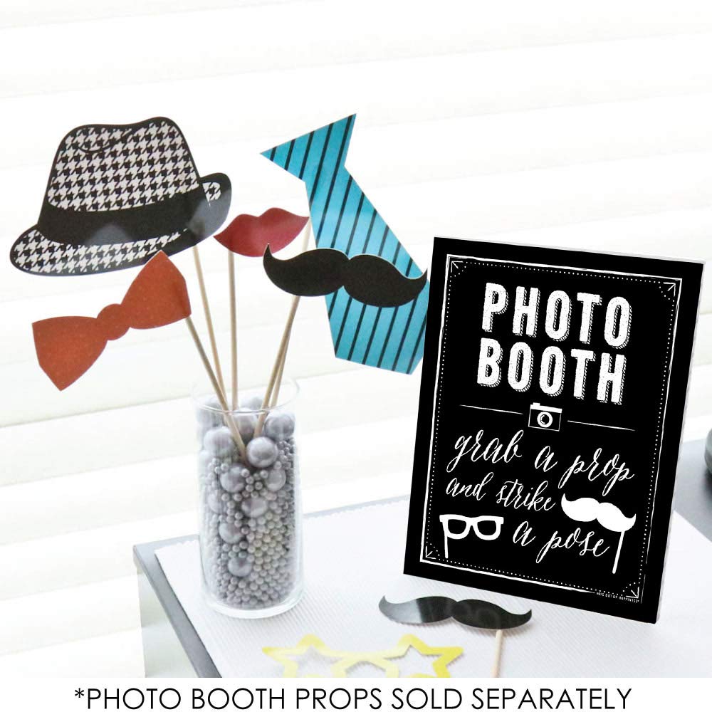 Big Dot of Happiness Photo Booth Sign - Printed on Sturdy Plastic Material - Photo Booth Decorations - Sign for Photo Booth 10.5 x 13.75 inches - Sign with Stand - 1 Piece