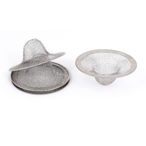 uxcell mesh hole kitchen bathroom slop laundry basin basket sink drain strainer hair catcher 4pcs silver tone