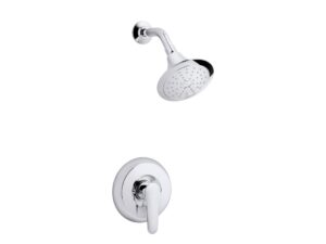 kohler ts98008-4-cp rite-temp bath and shower valve trim with lever handle, npt spout and 2.0 gpm showerhead