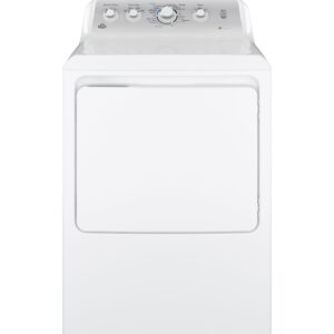 GE GTD45EASJWS Aluminized Alloy Drum Electric Dryer with HE Sensor Dry, 7.2 Cu. Ft. Capacity, White