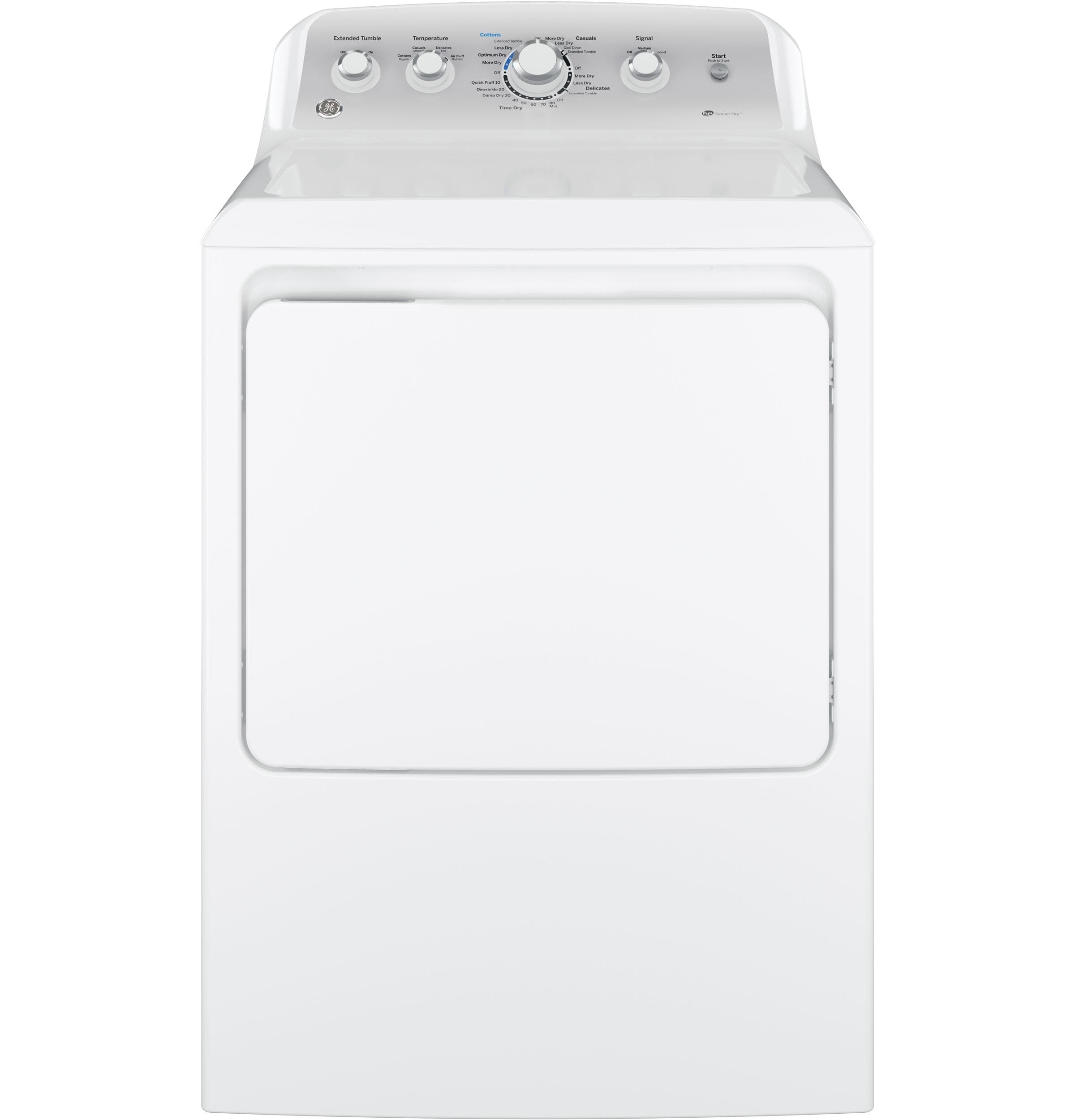 GE GTD45EASJWS Aluminized Alloy Drum Electric Dryer with HE Sensor Dry, 7.2 Cu. Ft. Capacity, White