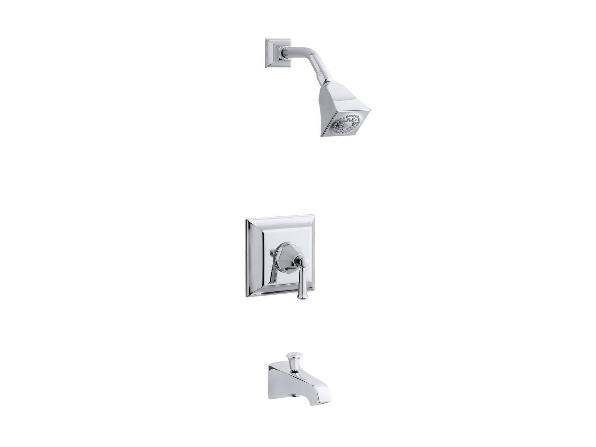 KOHLER TS461-4S-CP Memoirs Stately Rite-Temp Bath and Shower Valve Trim with Lever Handle