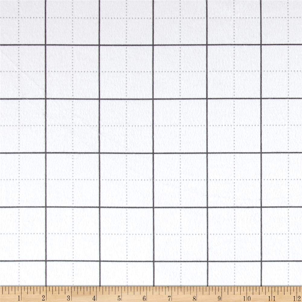 Kaufman Framework Flannel Gridwork White, Fabric by the Yard